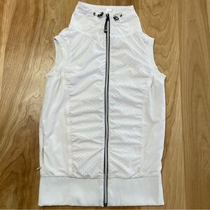 Lorna Jane Active Perforated White Vest Silver Zip Up Size XS Athleisure